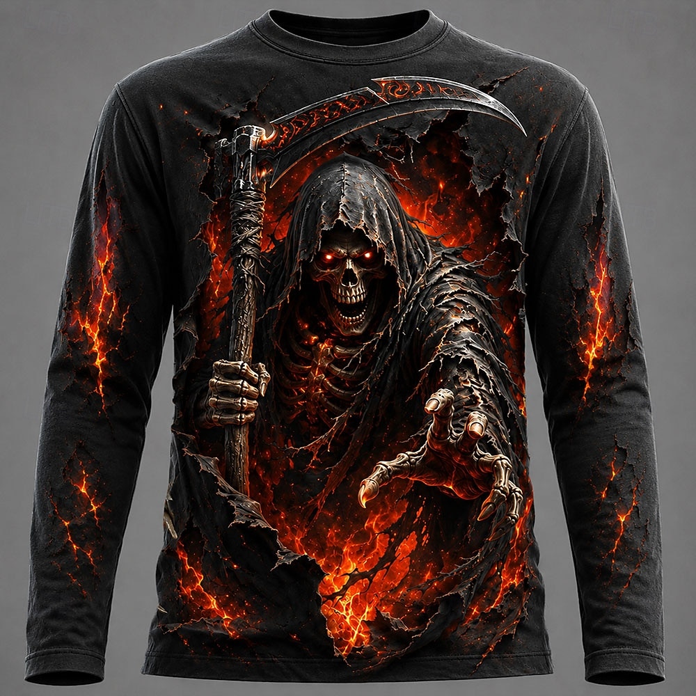 3D Printing Services - Kaos Pria Halloween dengan Grafis 3D,