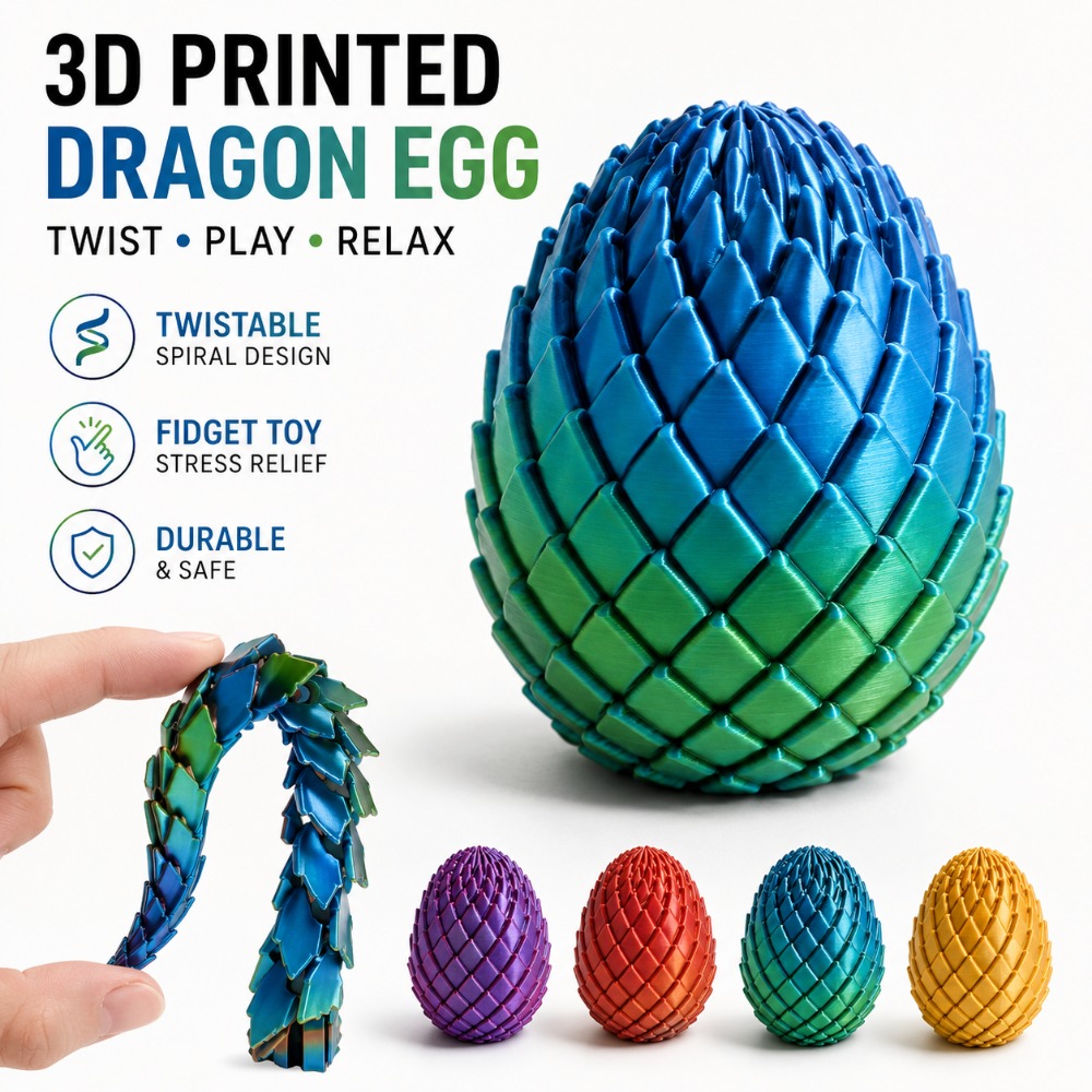 3D Printing Food - Mainan Telur Naga Putar 3D Print
