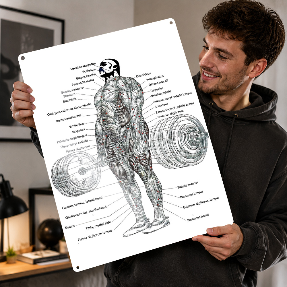 3D Printing Diagram - Diagram Anatomi Otot Deadlift, Poster Tekstur