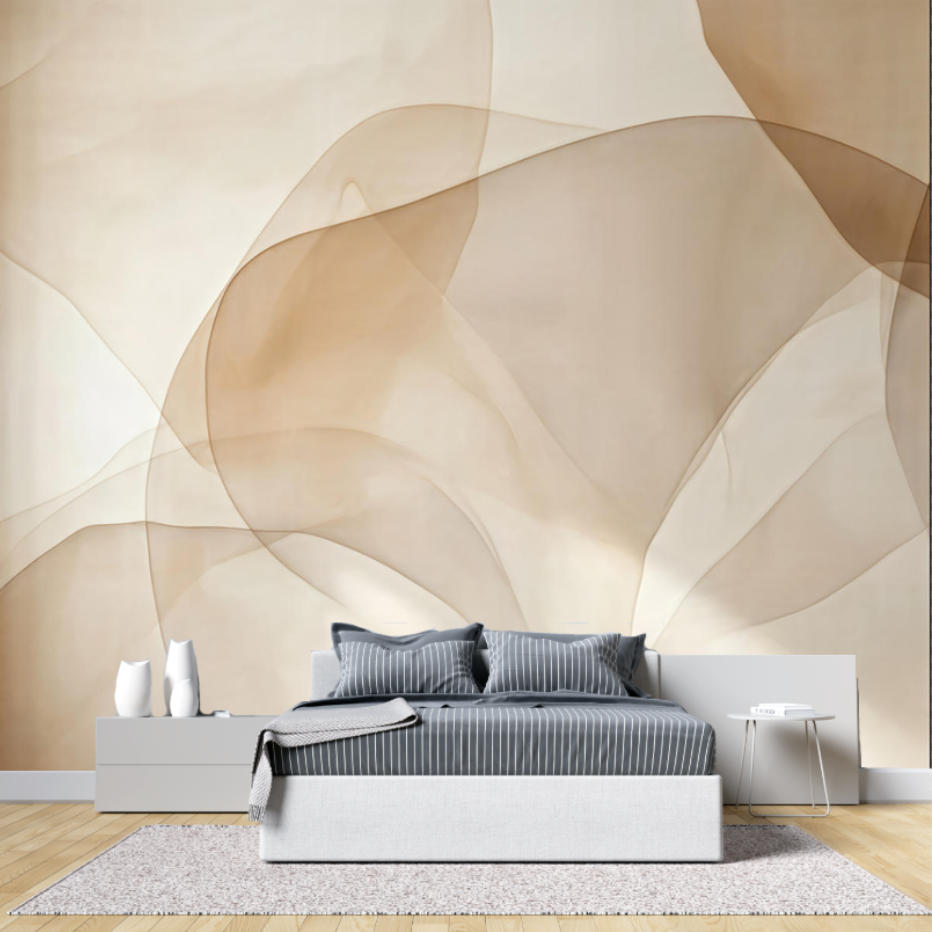 3D Printing Diagram - Wallpaper Abstrak Nordik Beige dengan desain