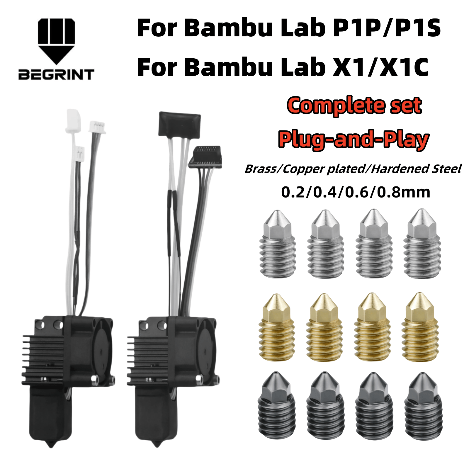 Untuk Bambu Lab X1C P1P P1S Ke - Nozzle 0.4Mm Hardened ulasan dan harga