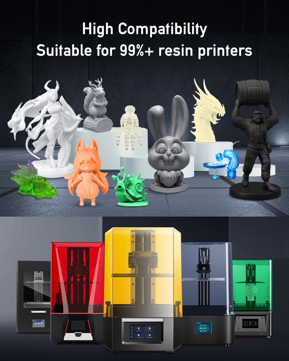 Resin SUNLU Mirip ABS 405nm 1K - 3D Printing Uv Sensitive Resin ulasan dan harga