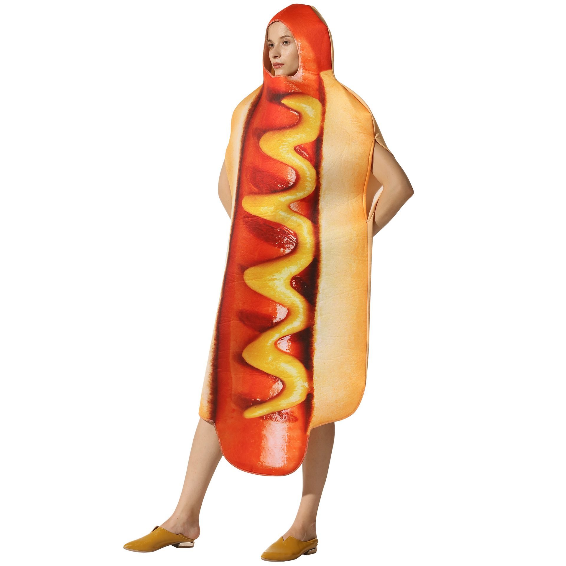 Kostum Hoodie Hot Dog 3D Lucu, - 3D Printing Food ulasan dan harga