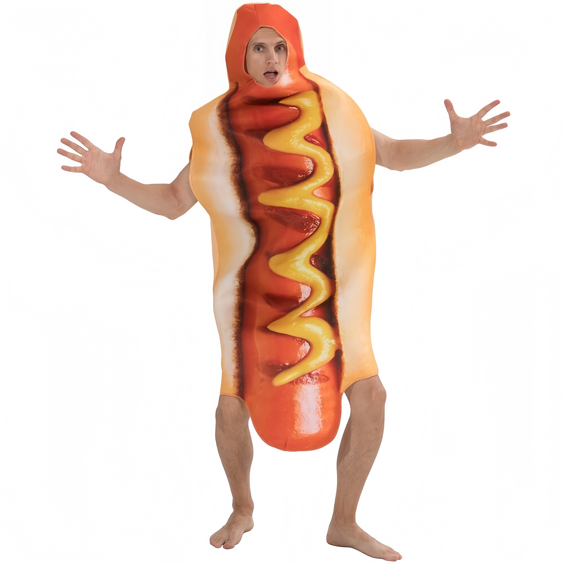 Kostum Hoodie Hot Dog 3D Lucu, - 3D Printing Food ulasan dan harga