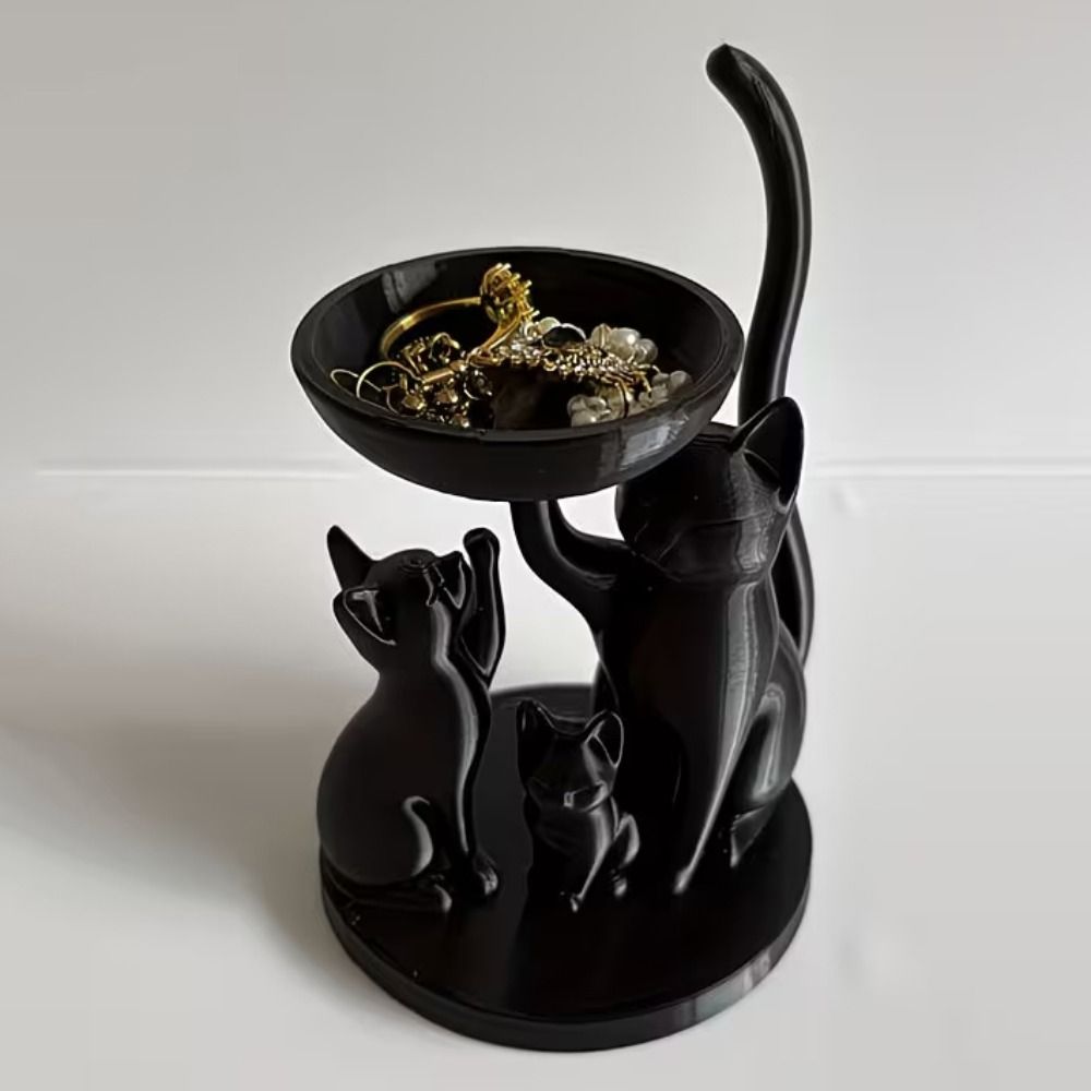 Nampan Perhiasan Kucing Kartun - 3D Printing Ring Holder ulasan dan harga