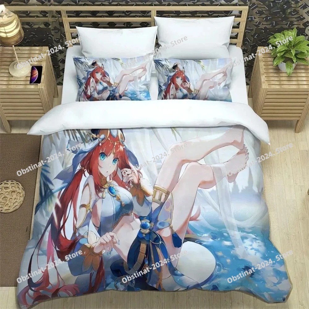 Set Tempat Tidur Anime Genshin - 3D Printing Quilting ulasan dan harga