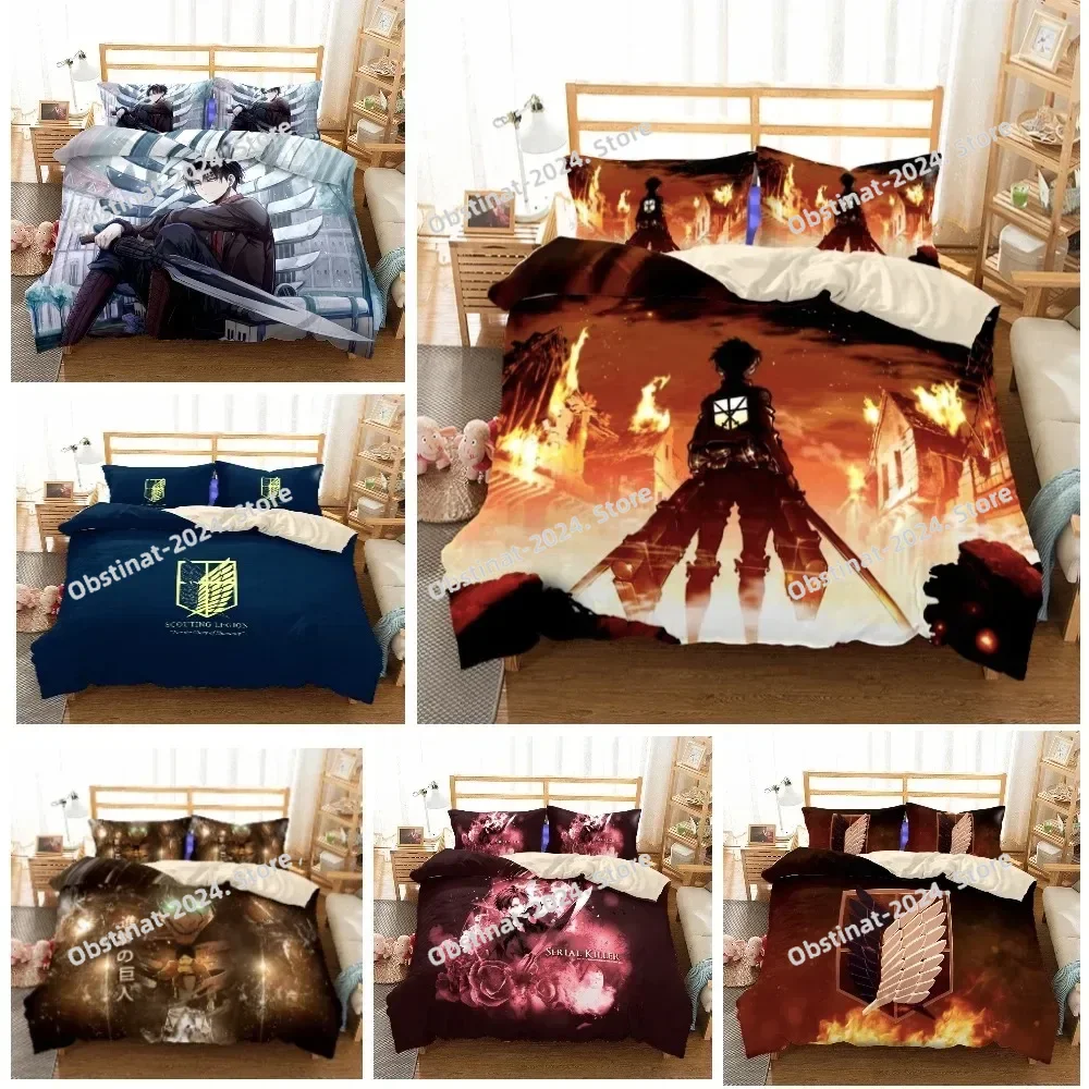 Set Sprei Anime Attack On Tita - 3D Printing Quilting ulasan dan harga