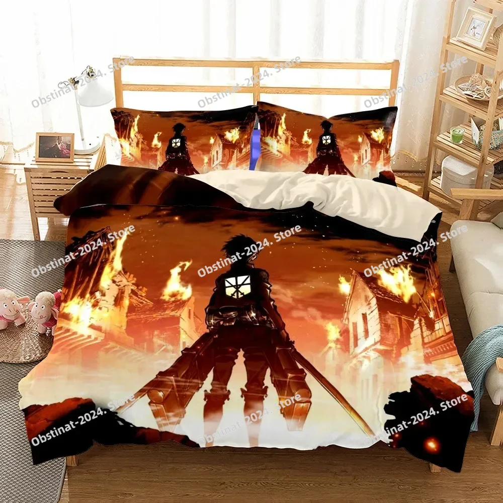 Set Sprei Anime Attack On Tita - 3D Printing Quilting ulasan dan harga